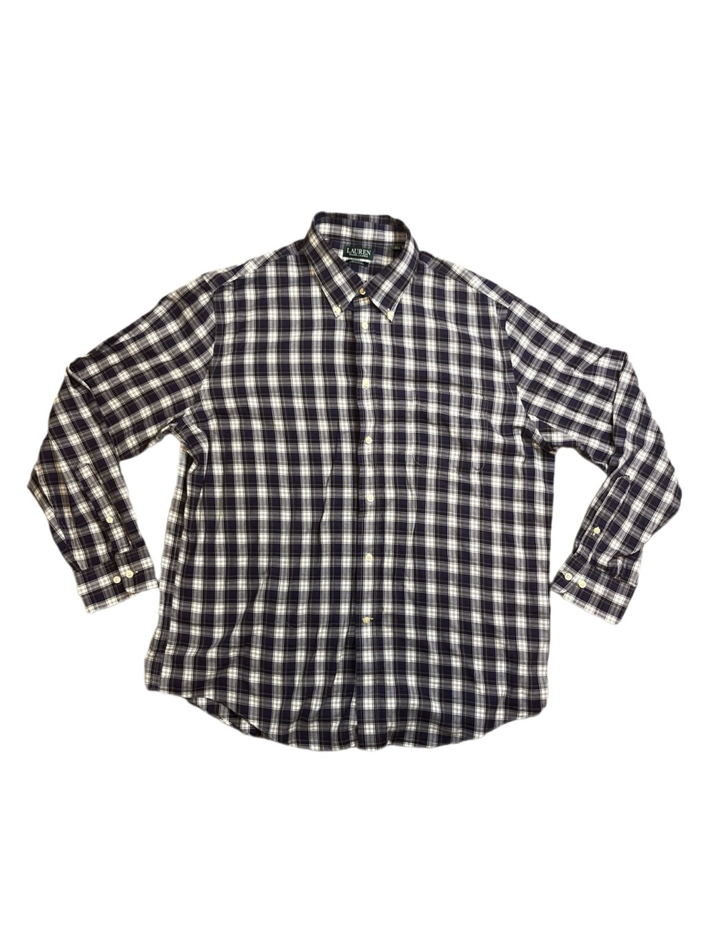 Ralph Lauren Green Label Plaid Long-Sleeve Button-Down Shirt Men’s size XL A2-33